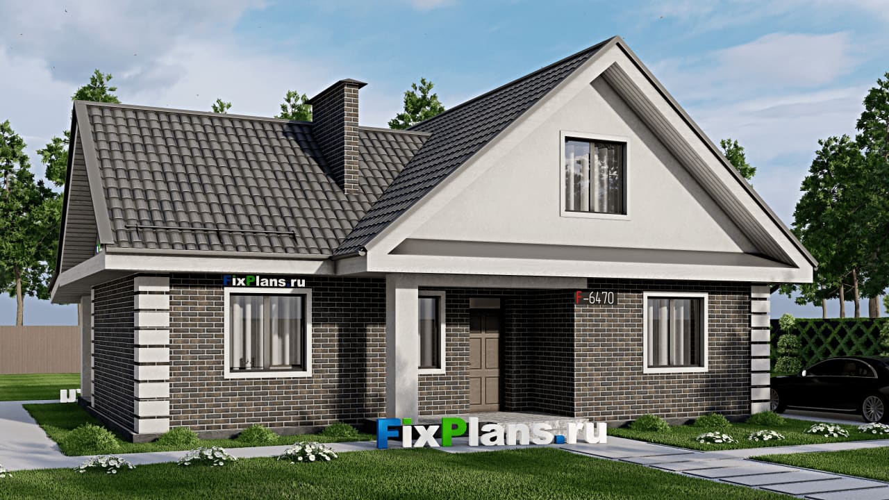 Одноэтажный дом F-6470 — фасад