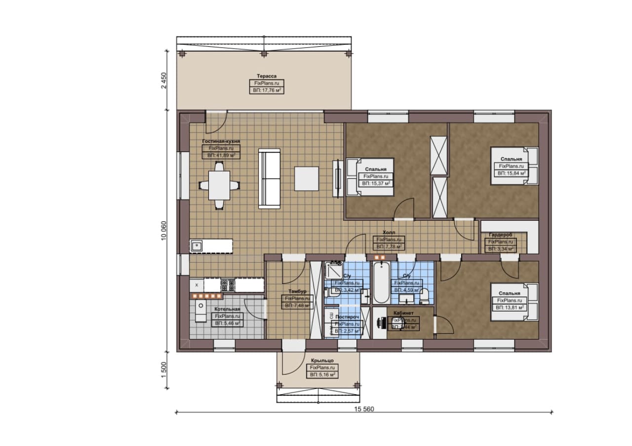 Планировка Одноэтажный дом F-5930
