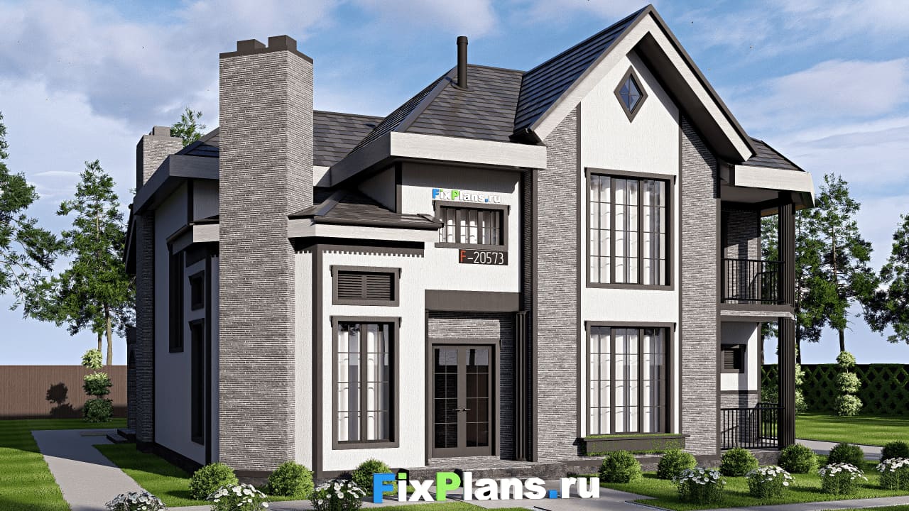 Двухэтажный дом F-20573 — фасад